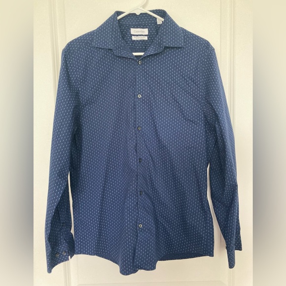 Calvin Klein Other - 4/$25 Calvin Klein Navy Men’s Slim Fit Stretch Longsleeve Dress Shirt Medium